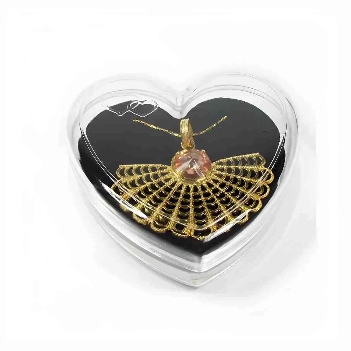 imagem de EST. PLASTICO CORACAO #2310 TRANSPARENTE/PRETO (30 PCS)